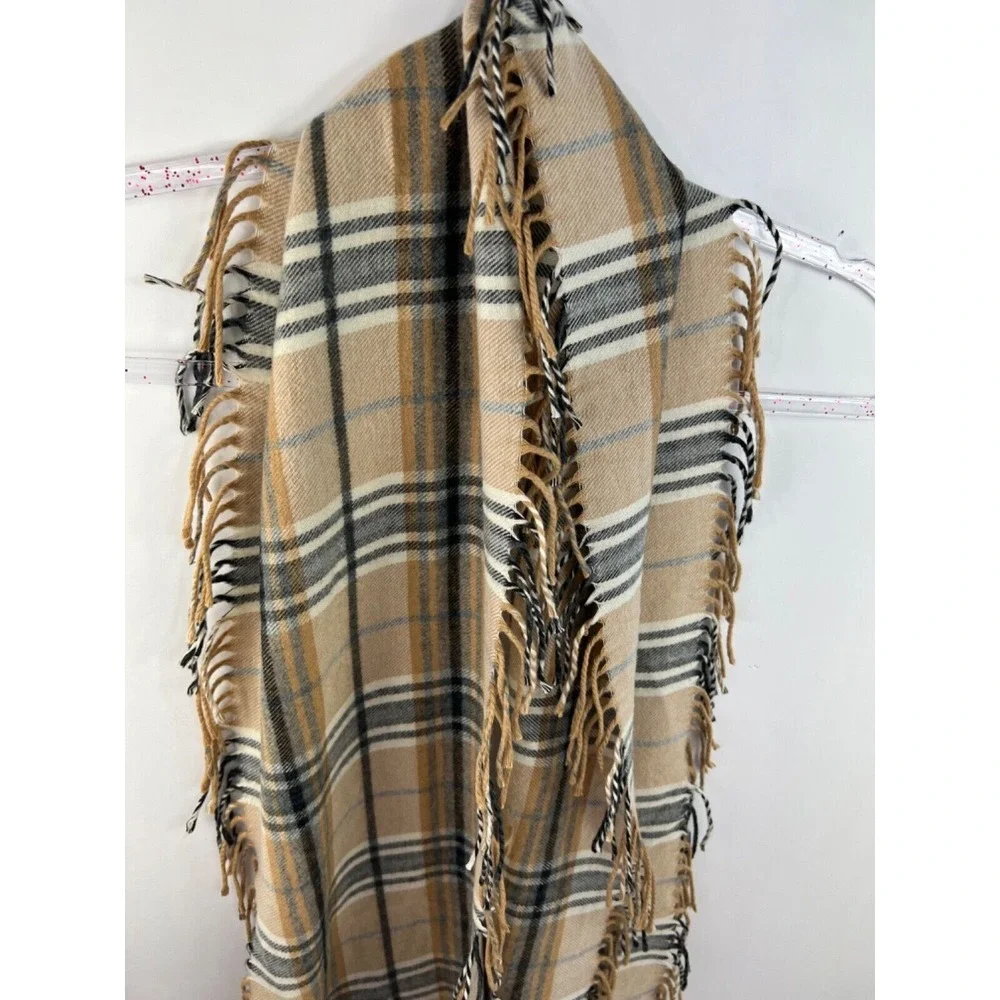 Cashmink by V. Fraas Scarf Brown Plaid Check‎ Scarf Made in Germany